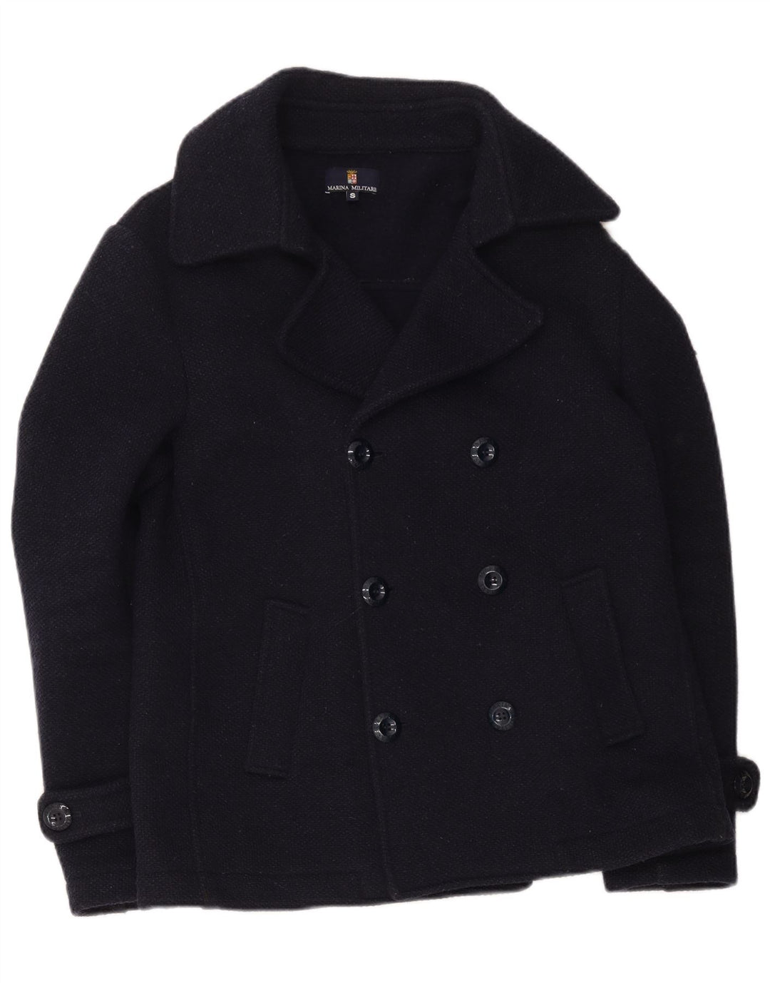 Marina Militare Caban Homme UK 36 Petite Laine Bleu Marine