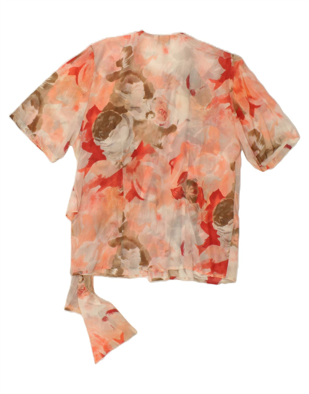 VINTAGE Womens Wrap Shirt Blouse IT 44 Medium Pink Floral Vintage Vintage and Second-Hand Vintage from Messina Hembry 