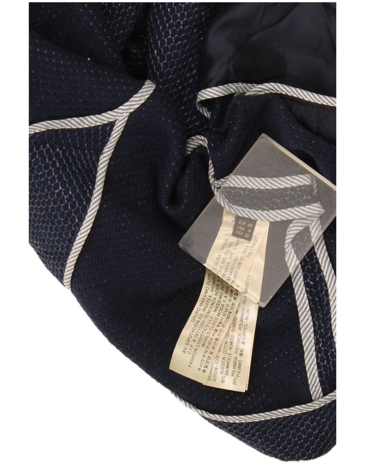Massimo Dutti Veste Blazer 1 Bouton Femme EU 40 Coton Bleu Marine Moyen