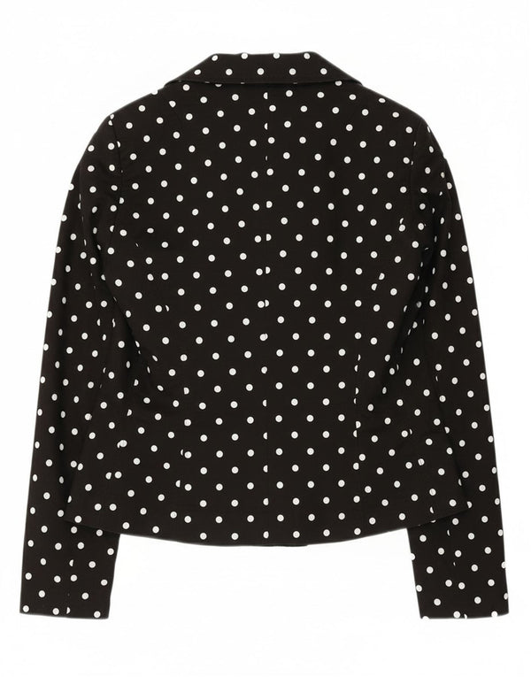 Phard Veste blazer à 2 boutons pour femme UK 12 en coton à pois noir moyen