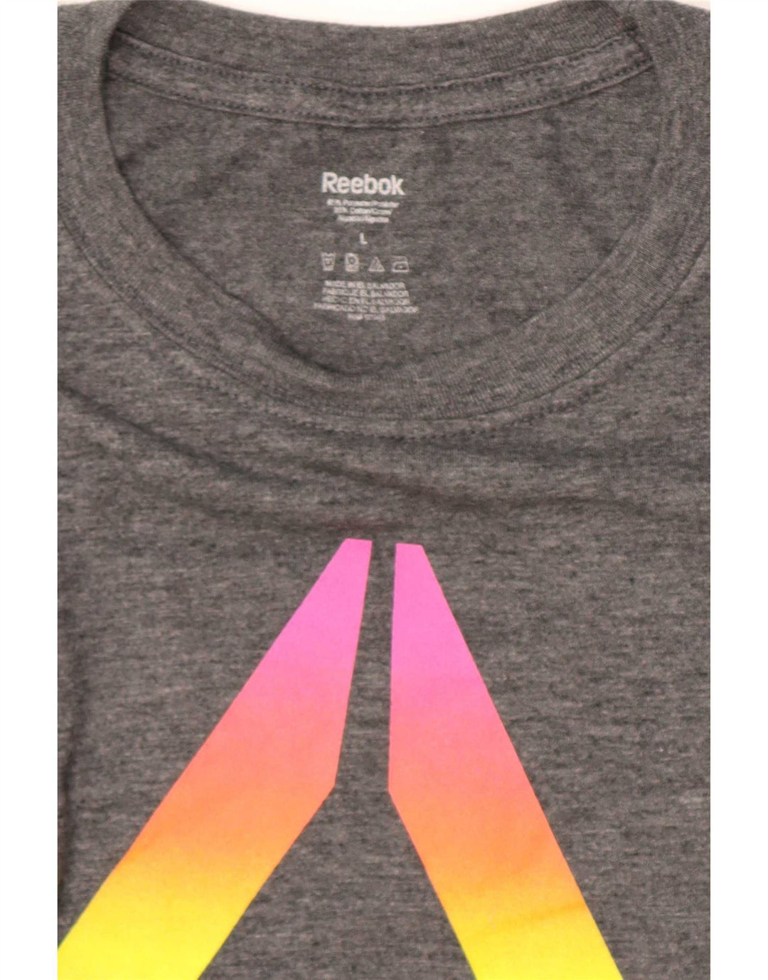 Reebok T-Shirt Graphique Homme Large Gris Polyester