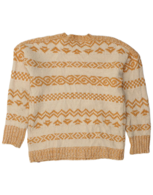 Rip Curl Pull à col rond pour femme UK 6 XS Blanc cassé Fair Isle
