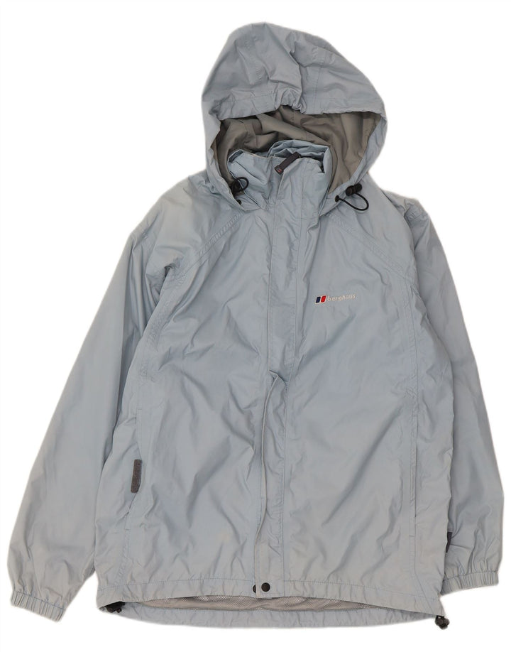 Berghaus Veste de pluie surdimensionnée à capuche pour femme UK 10 Petit nylon bleu