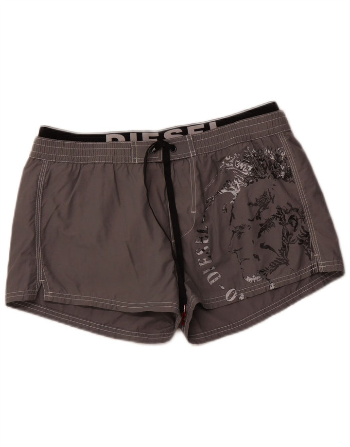 DIESEL Short de Bain Graphique Homme Grand Gris Coton