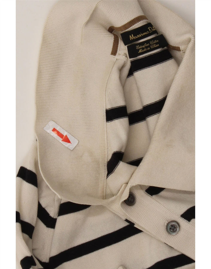 Massimo Dutti Polo Homme Coton Rayé Blanc Moyen
