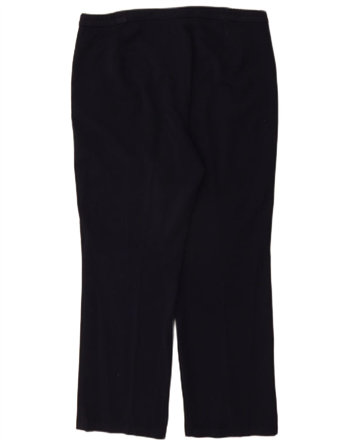 Marks & Spencer Pantalon décontracté droit pour femme W32 L28 Bleu marine Polyester