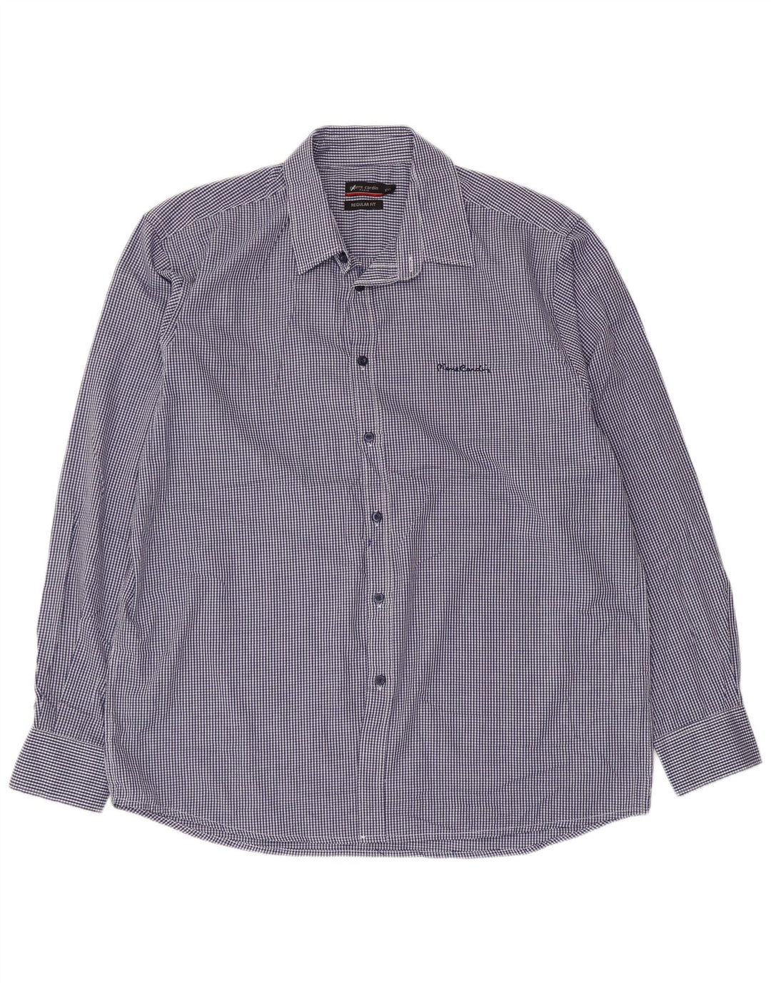 PIERRE CARDIN Chemise Regular Fit Homme 2XL Bleu Vichy Polyester
