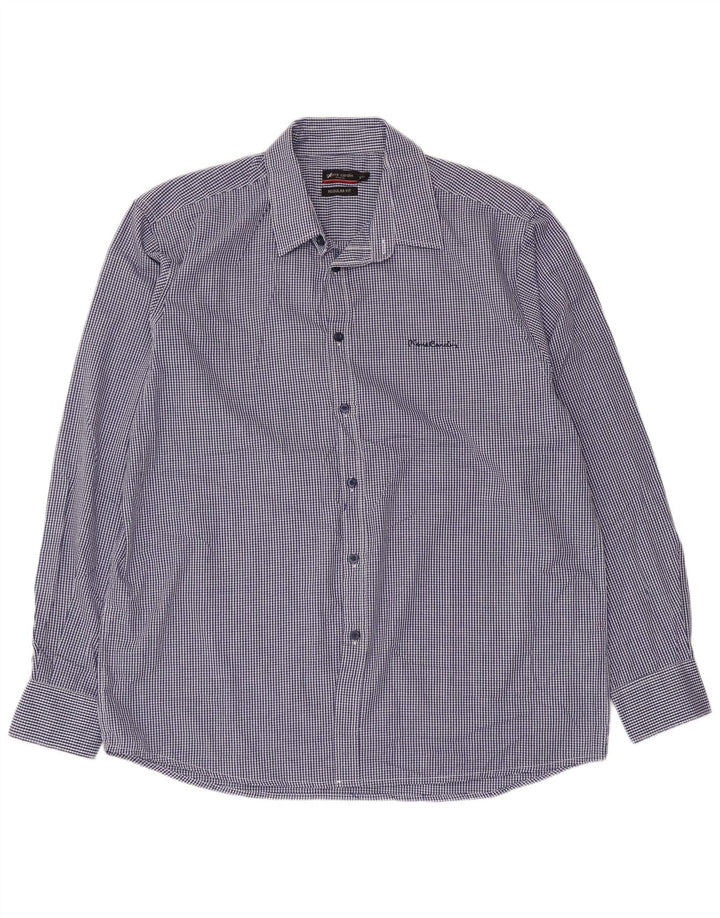 PIERRE CARDIN Chemise Regular Fit Homme 2XL Bleu Vichy Polyester