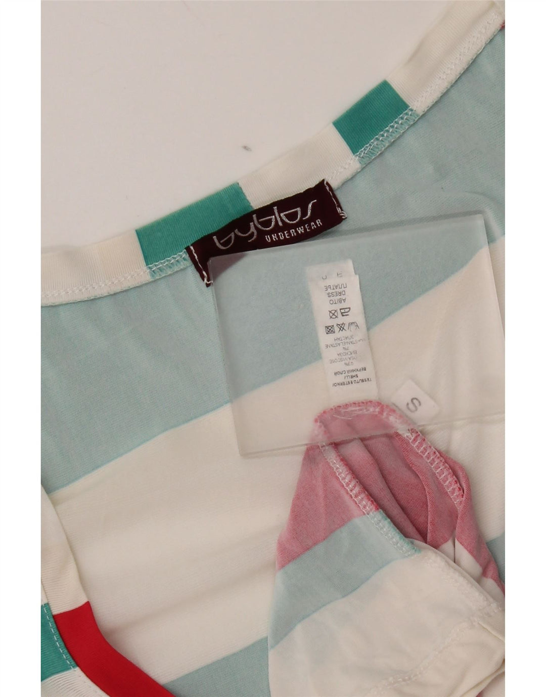 Byblos Robe basique sans manches pour femme UK 10 Petites rayures multicolores