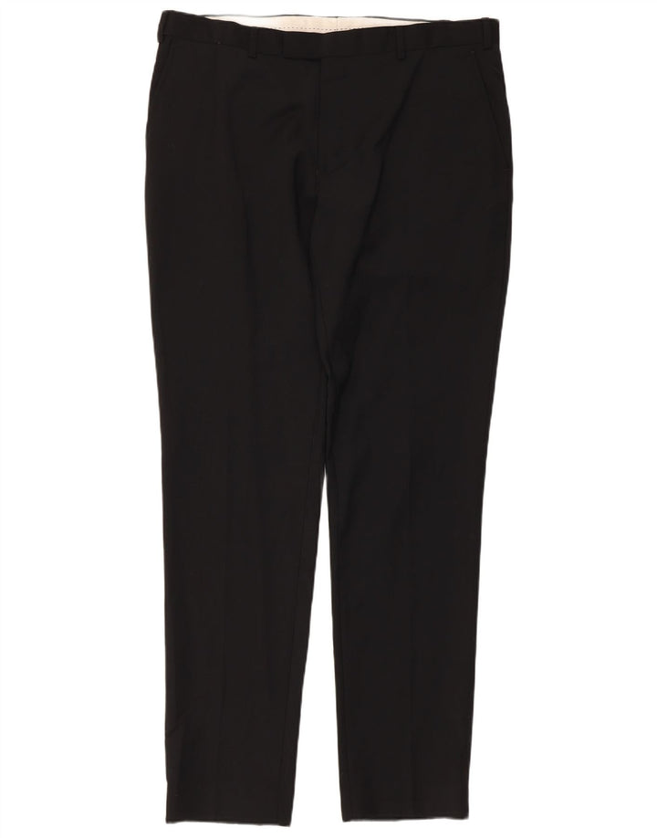 Dkny Pantalon de Costume Slim Fit Homme W36 L33 Laine Noir