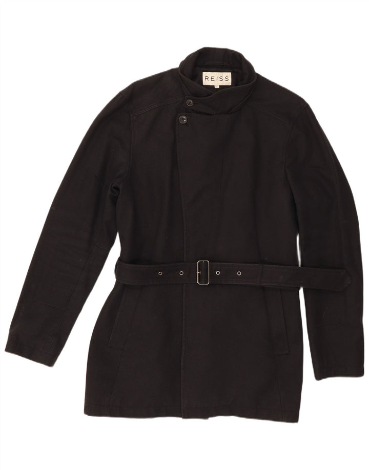 Reiss Manteau pour femme UK 16 Large Noir Coton