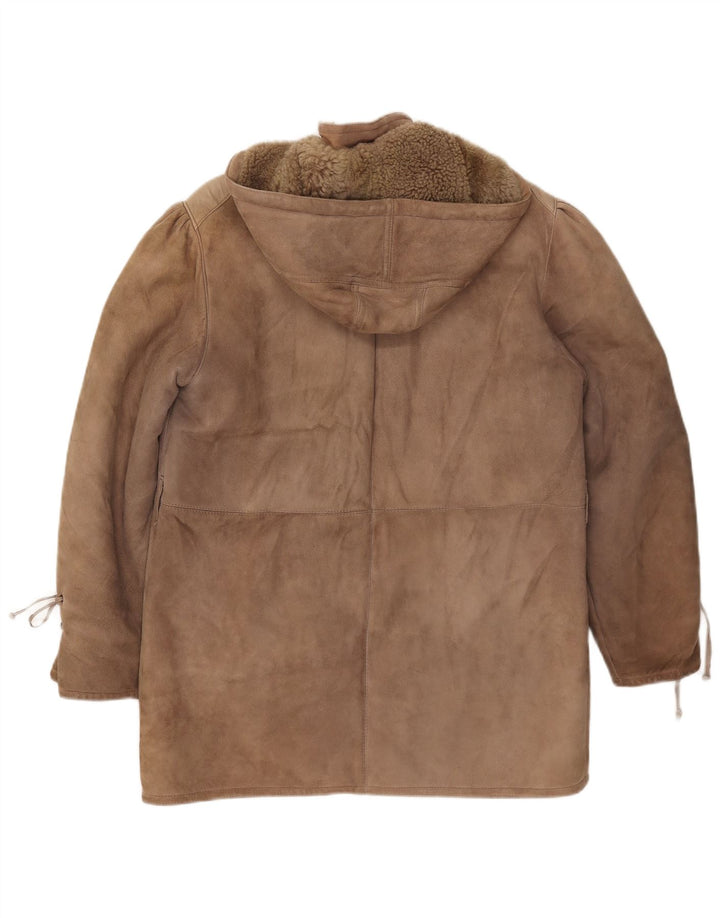SHEARLING Manteau à capuche en peau de mouton pour femme IT 48 XL Marron
