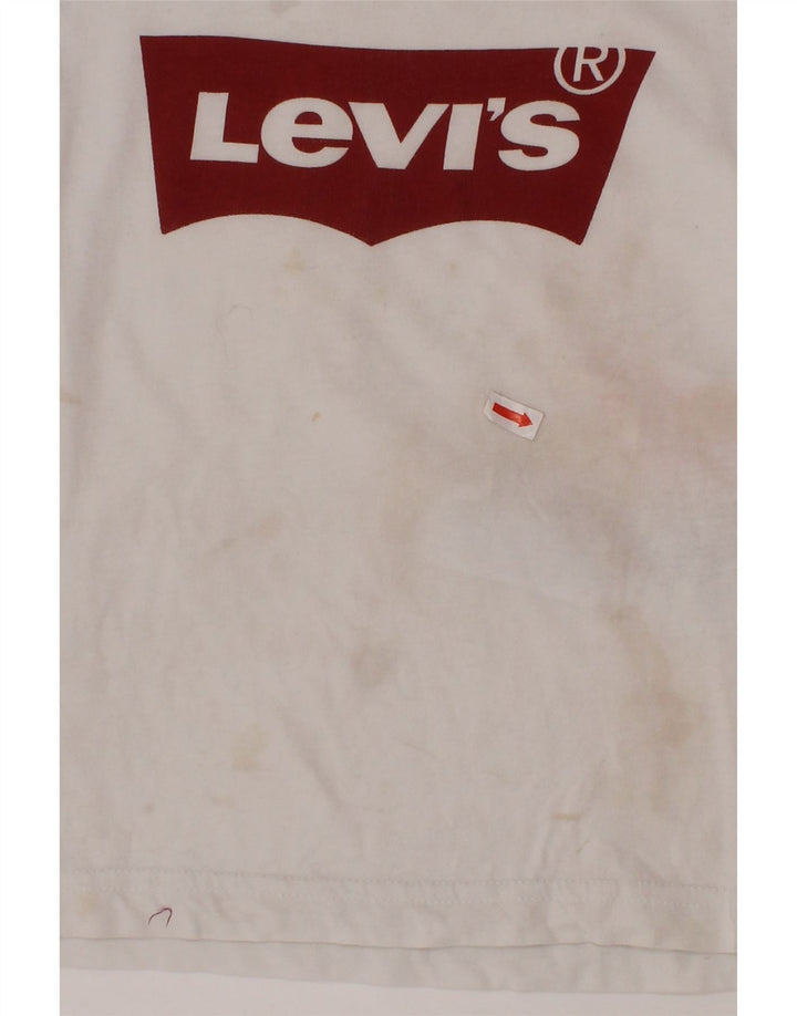 LEVI'S T-Shirt Graphique Garçon 3-4 Ans Blanc Coton