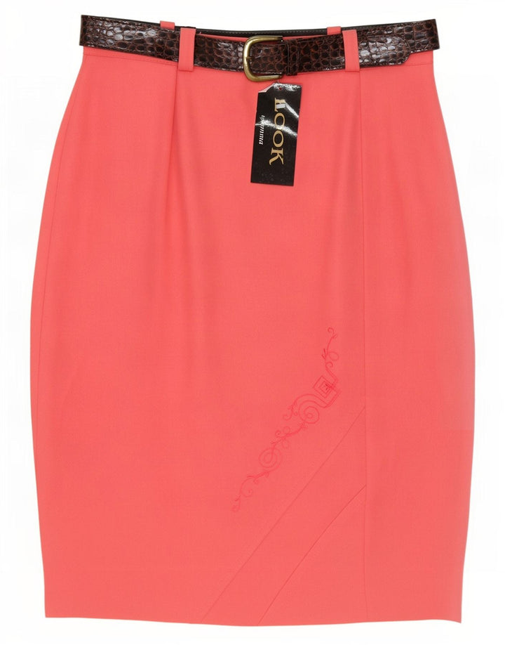 jupe crayon femme vintage Moyen W30 Rose Polyester