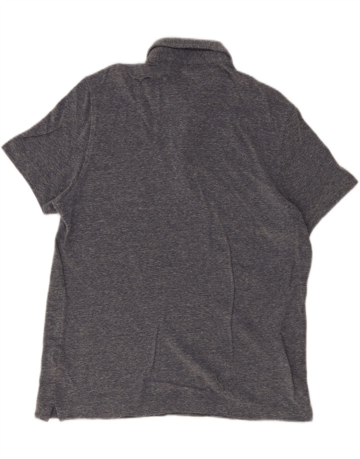 Massimo Dutti Polo Homme Large Bleu Moucheté Coton