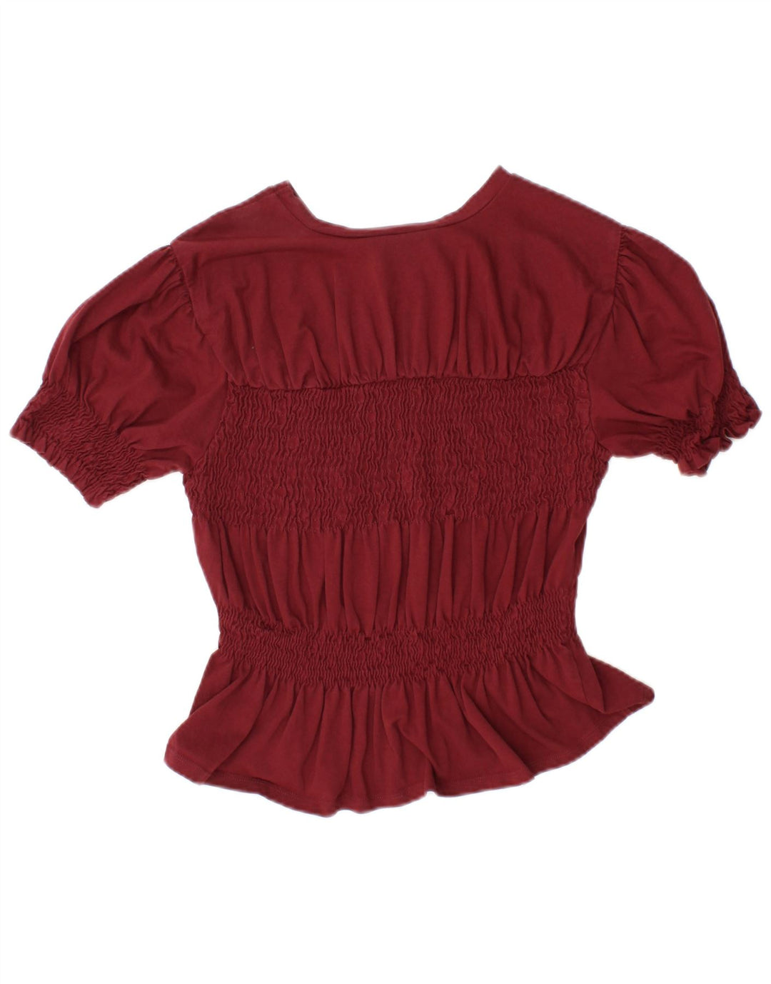 TOPSHOP Chemisier court pour femme UK 10 Petit coton bordeaux