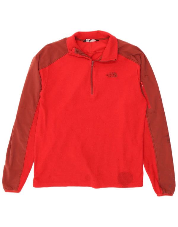The North Face Pull polaire Polartec à col zippé pour homme, petit, rouge, color block