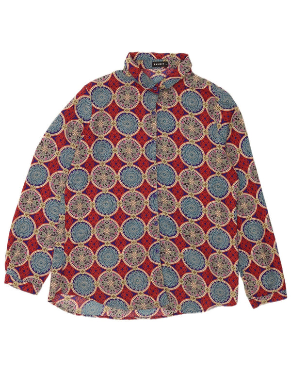 Exibit Chemise Chemisier Femme UK 44 Grand Polyester Géométrique Multicolore