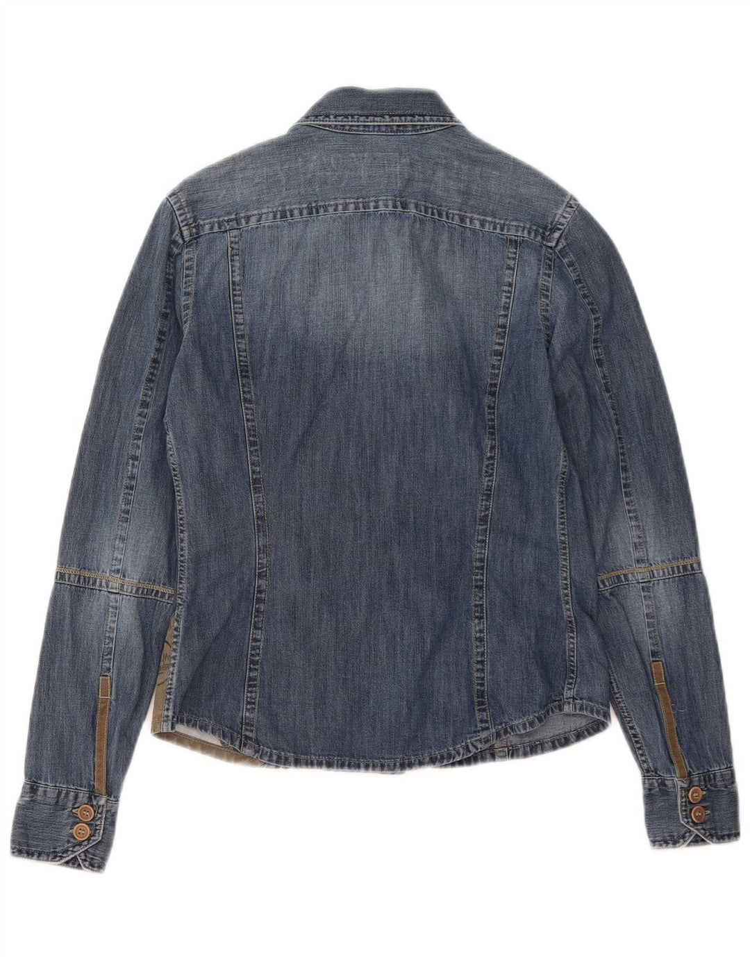 Murphy & Nye Chemise en jean pour femme UK 10 Small Bleu Colorblock