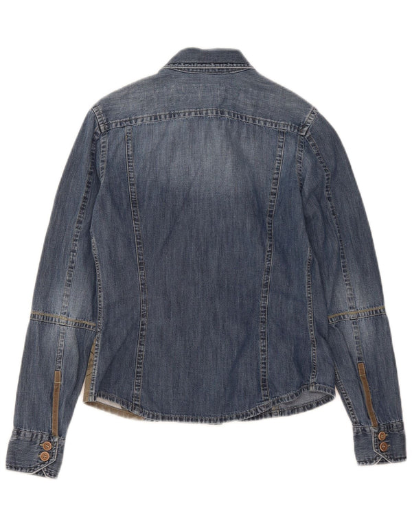 Murphy & Nye Chemise en jean pour femme UK 10 Small Bleu Colorblock