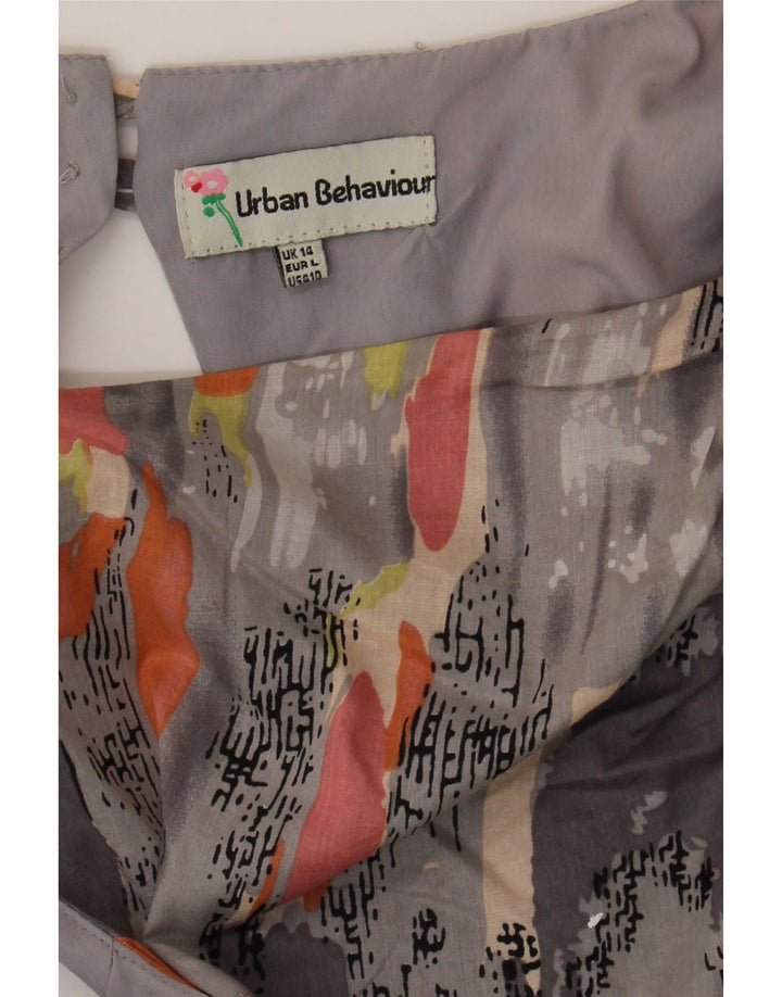 URBAN BEHAVIOUR Womens Abstract Pattern A-Line Dress UK 14 Large Grey Vintage Urban Behaviour and Second-Hand Urban Behaviour from Messina Hembry 