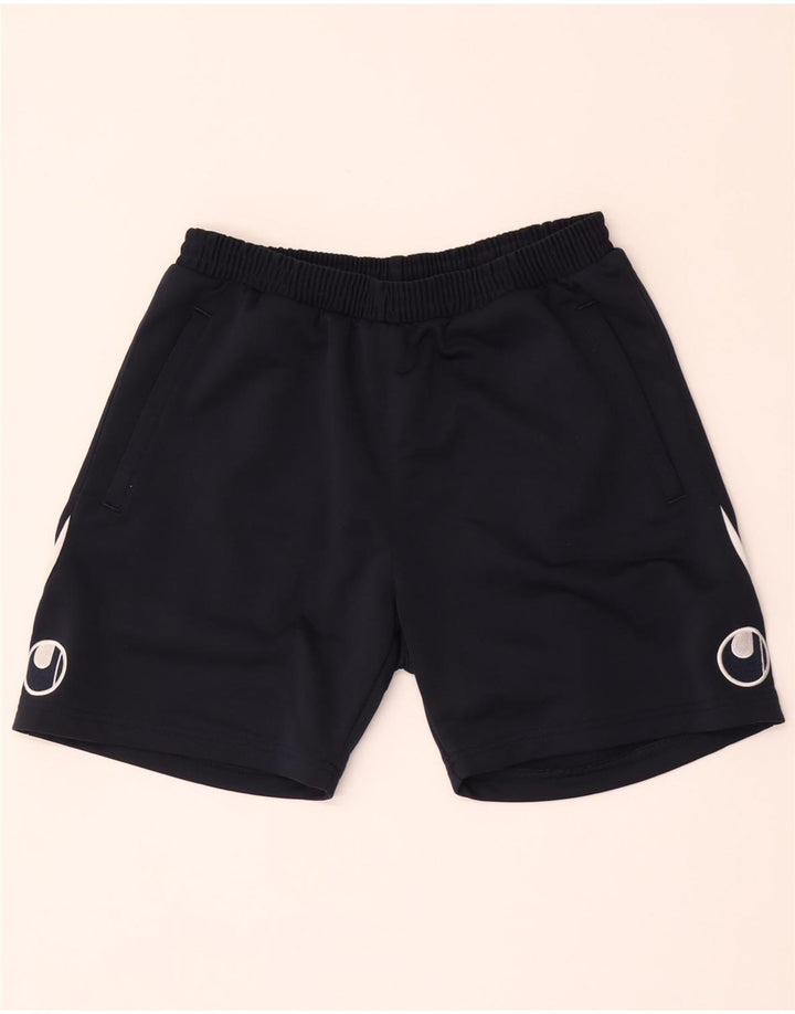 Uhlsport Short de Sport Homme Large Bleu Marine Colorblock Polyester