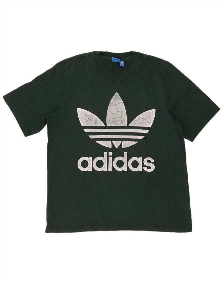 ADIDAS T-shirt graphique pour hommes en coton vert grand