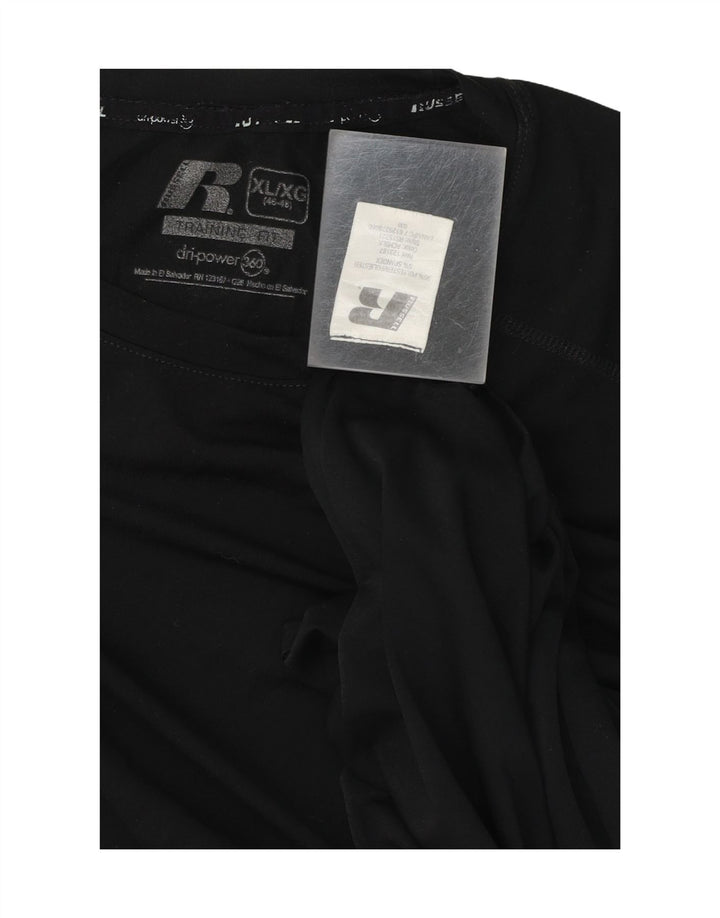 RUSSELL ATHLETIC Mens T-Shirt Top XL Black Polyester Vintage Russell Athletic and Second-Hand Russell Athletic from Messina Hembry 