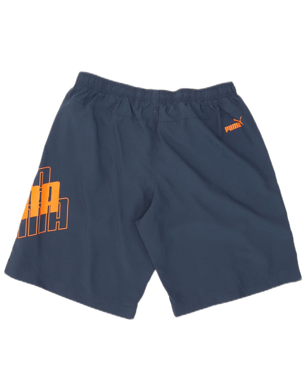 Puma Short de Sport Graphique Homme Bleu Marine Large