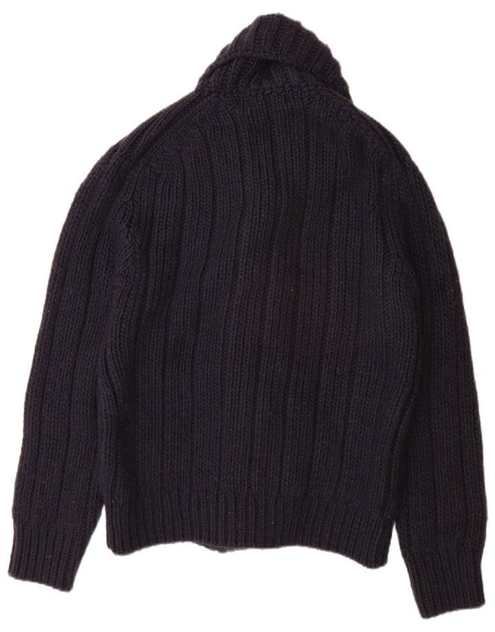 Pull Cardigan Zara Homme Bleu Marine Moyen Acrylique
