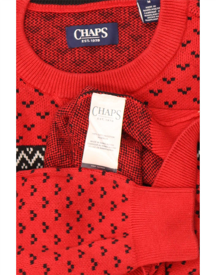 Chaps Pull col rond homme rouge moyen Fair Isle