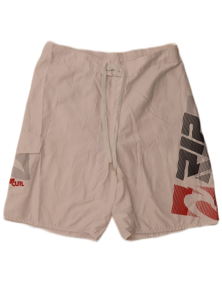 RIP CURL Short de bain graphique pour homme en polyester color block blanc moyen