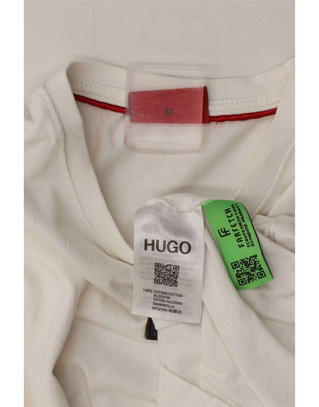 Hugo Boss Homme T-Shirt Top Coton Blanc Moyen