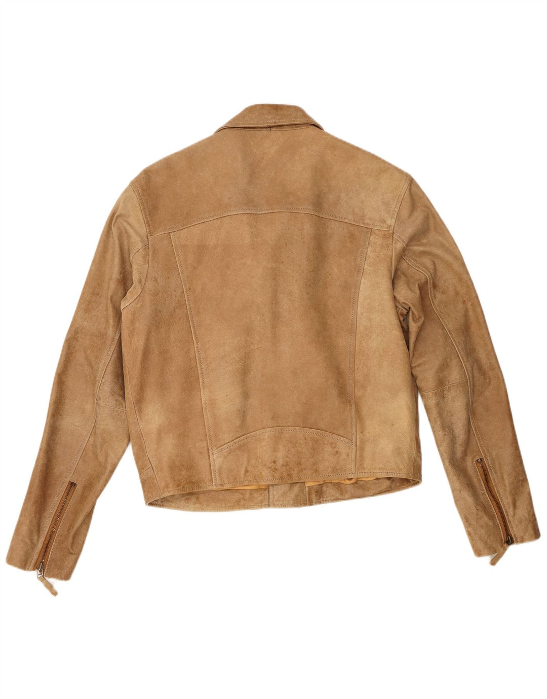 Gipsy Veste de motard en cuir pour femme UK 16 Grand cuir beige