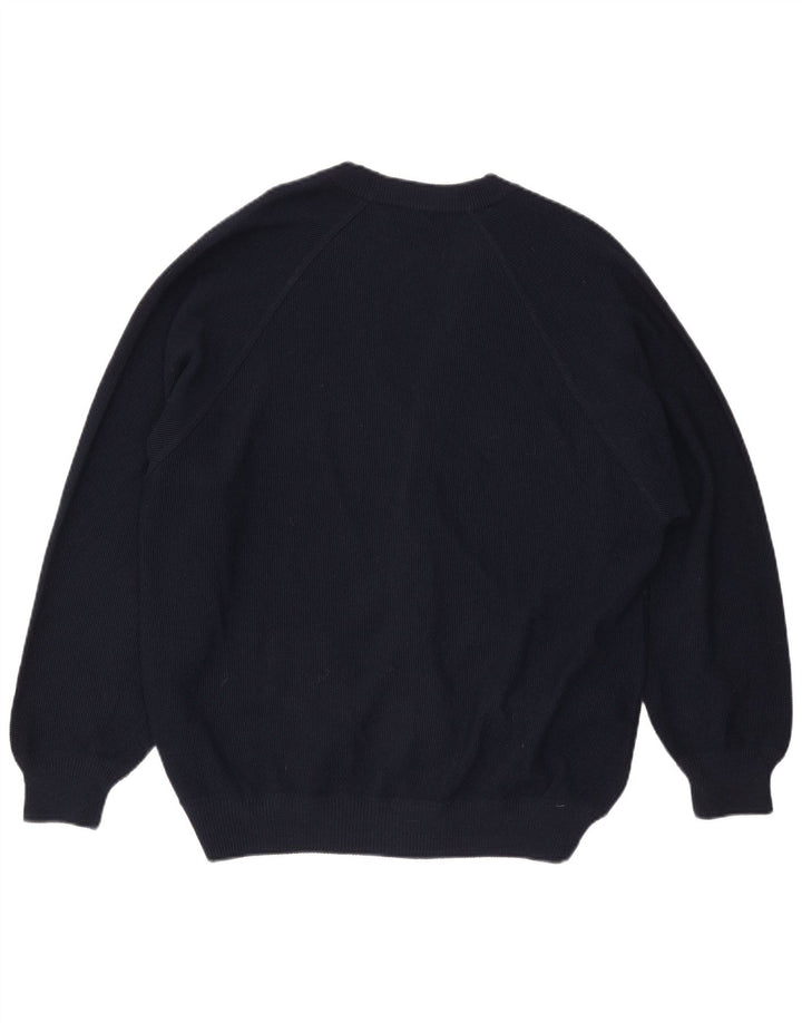 Il Granchio Homme Cardigan Pull Large Bleu Marine Laine