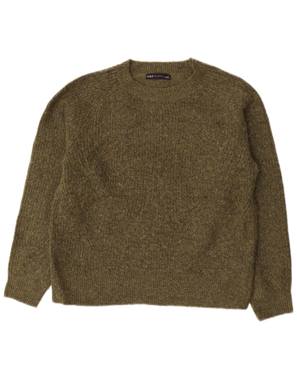 Marks & Spencer Pull col bateau pour femme UK 10 Petit Kaki
