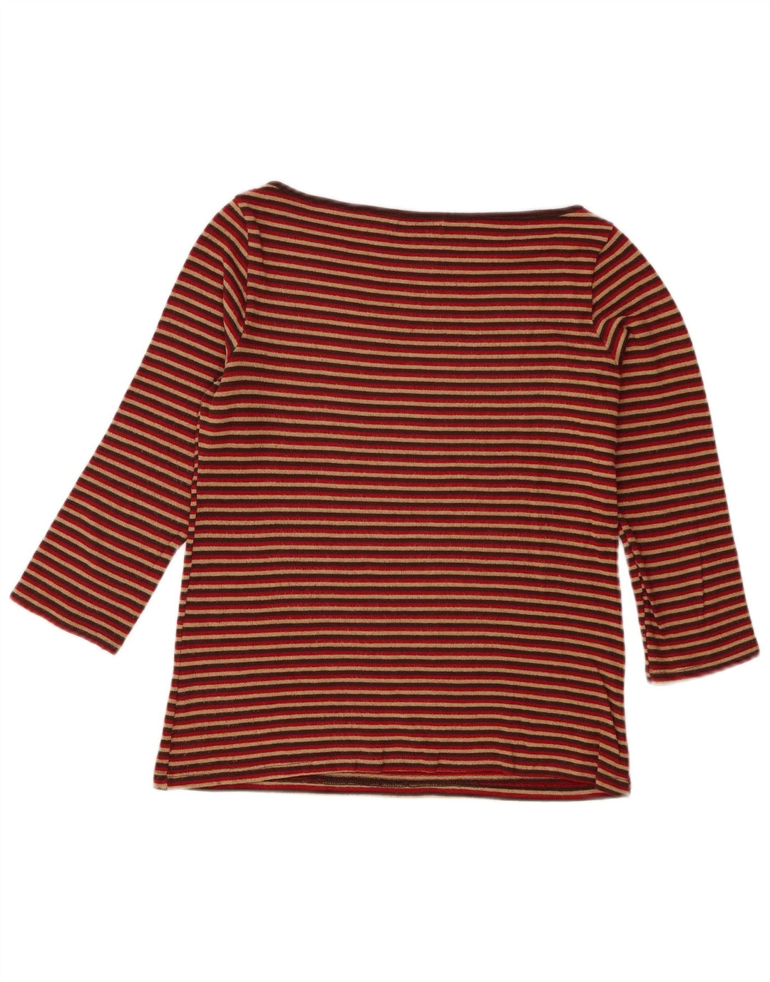 Zara Femme Top Manches 3/4 UK 14 Grand Rayé Multicolore