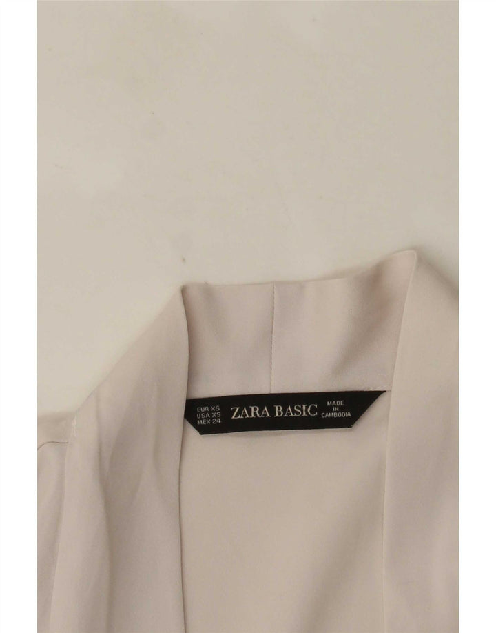 Zara Chemisier surdimensionné à manches longues pour femme UK 6 XS Blanc