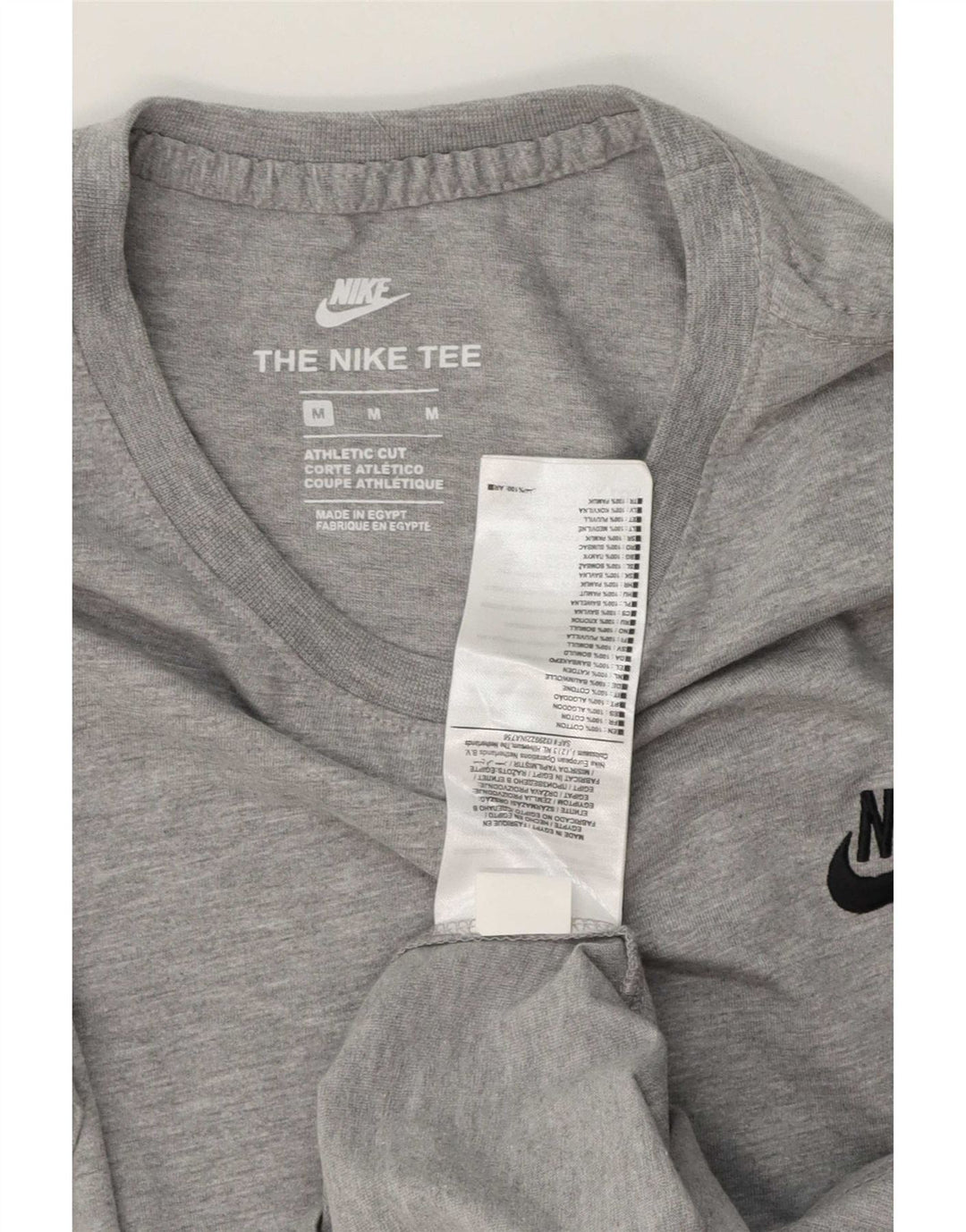 Nike Homme Athletic Cut T-Shirt Haut Gris Moyen Coton