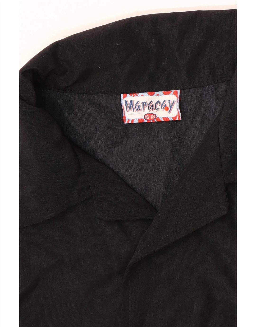 Chemise Graphique à Manches Courtes Garçon Vintage 15-16 ans Noir Polyester