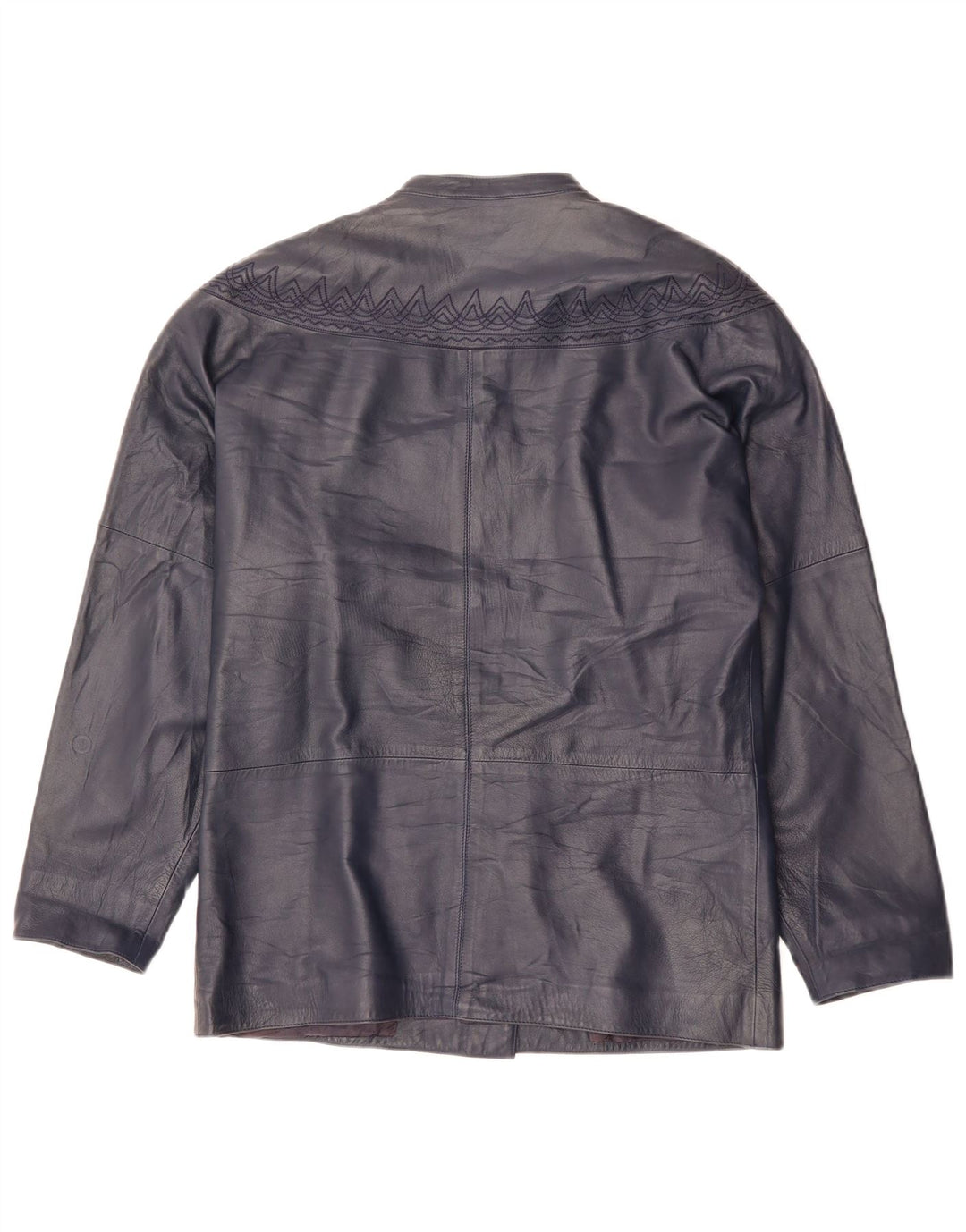 GENNY Veste en cuir surdimensionnée pour femme EU 34 XS Bleu marine