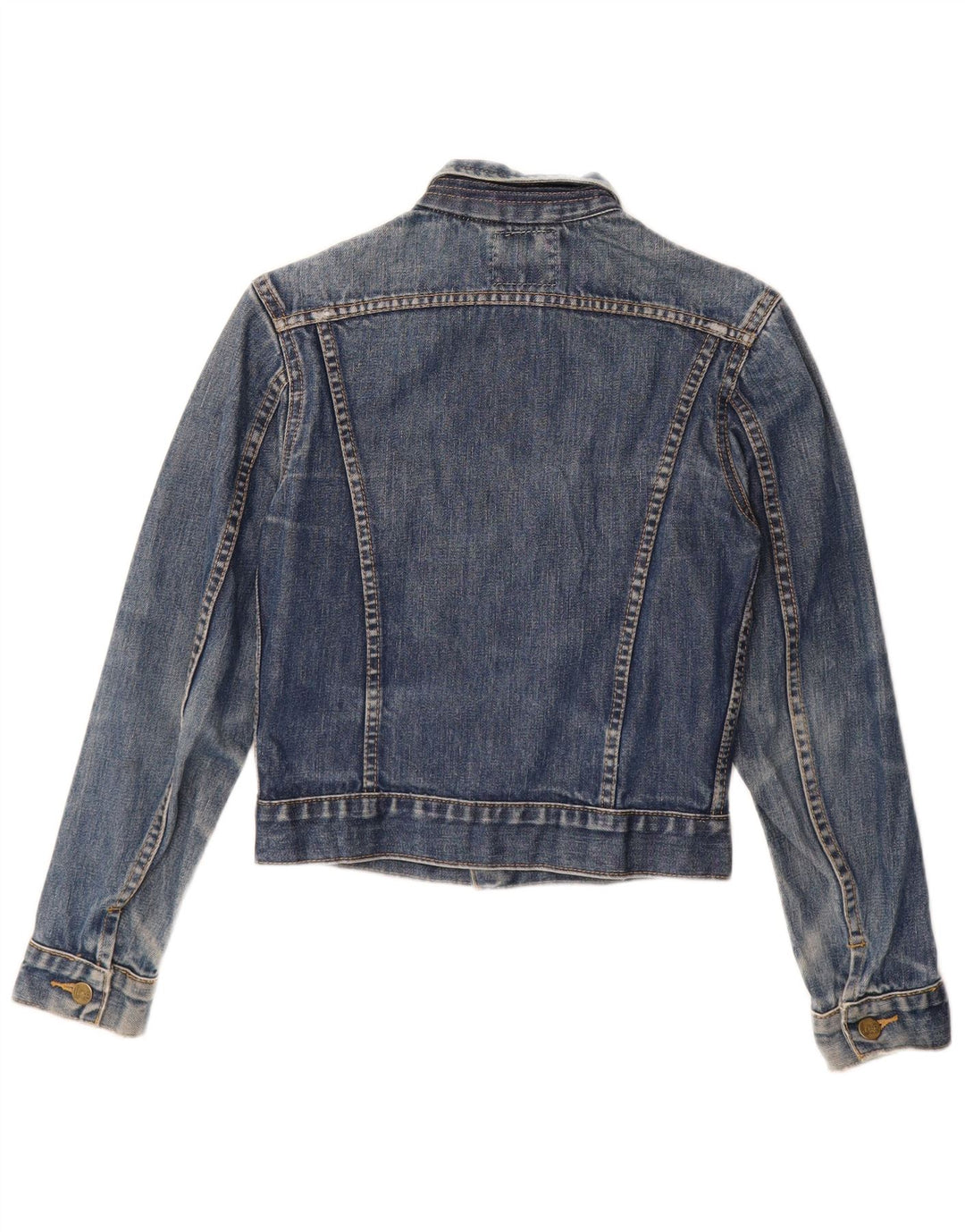 LEE Veste en jean courte pour femme UK 10 Petit coton bleu