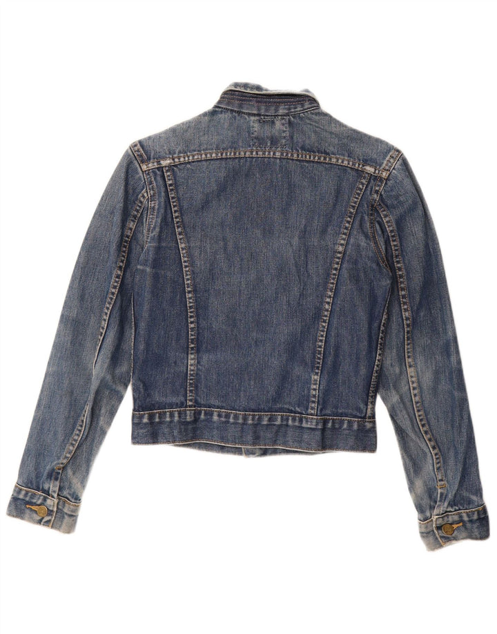 LEE Veste en jean courte pour femme UK 10 Petit coton bleu