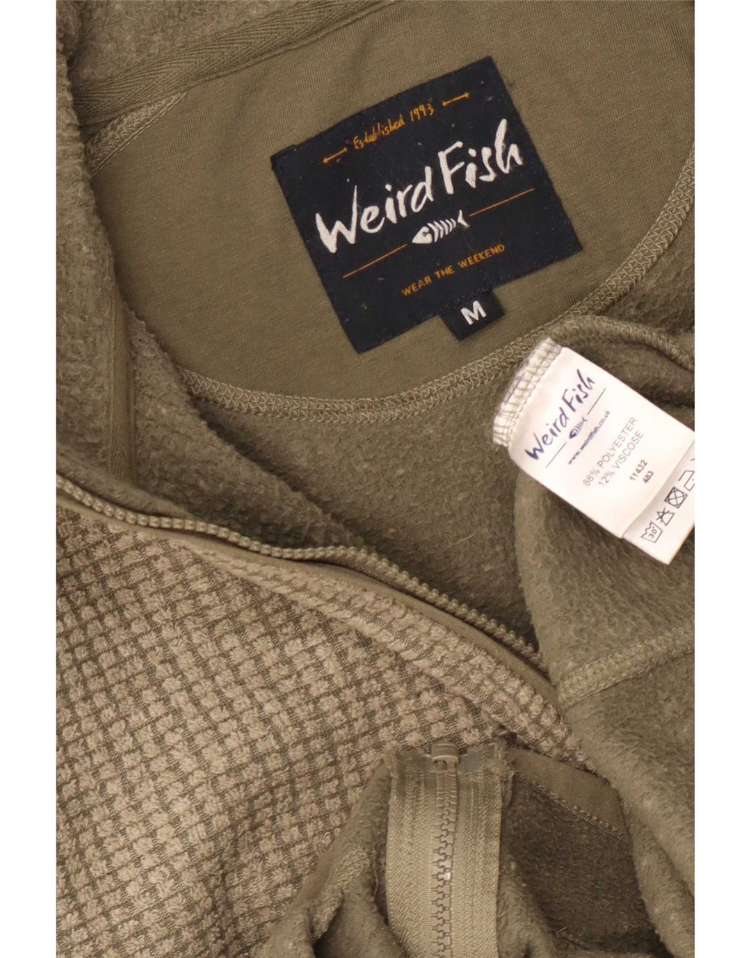 Weird Fish Veste Polaire Homme Kaki Moyen Polyester
