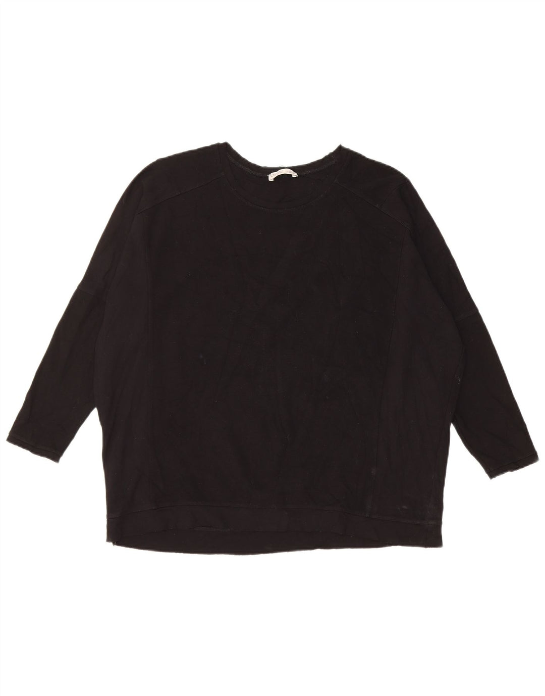 Zara Sweat-shirt surdimensionné à manches 3/4 pour femme UK 14 Noir moyen