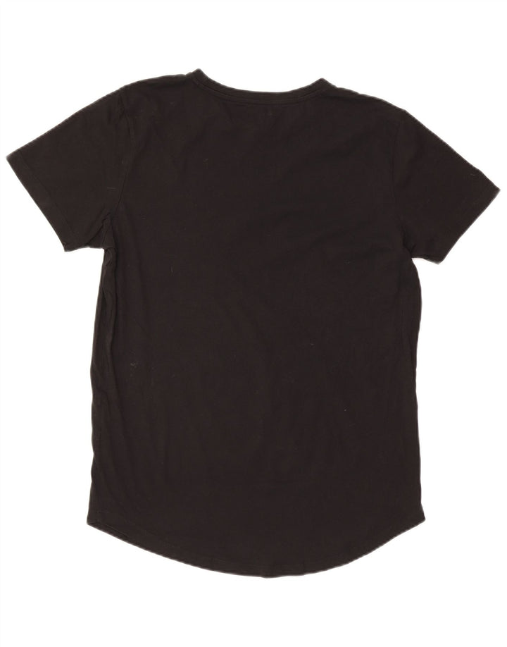JACK & JONES Mens T-Shirt Top Large Black Cotton