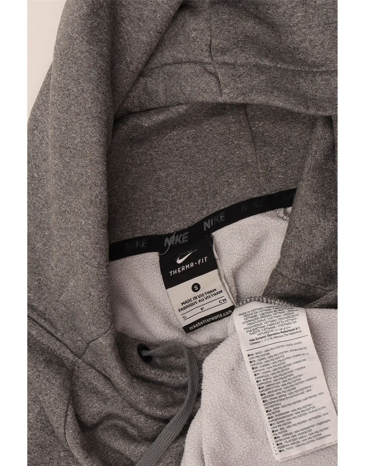 Nike Hommes Dri Fit Graphic Sweat à capuche Petit Gris Moucheté Polyester