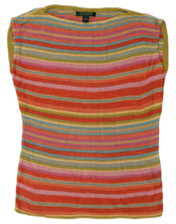 Ralph Lauren Womens Vest Tank Top UK 14 Moyen Multicolore Coloré