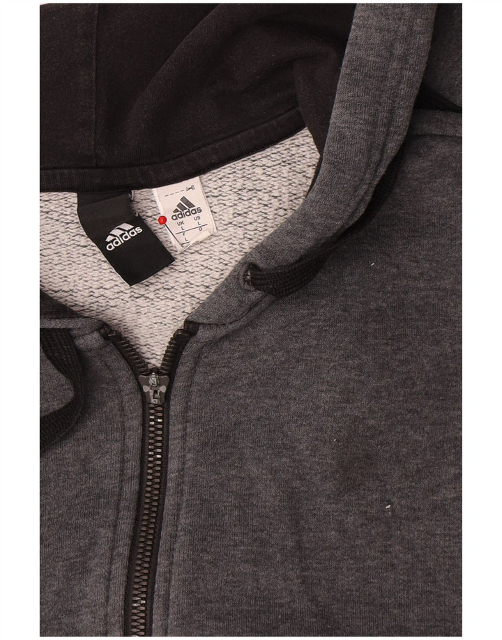 Adidas Pull à capuche zippé pour homme Grand coton gris
