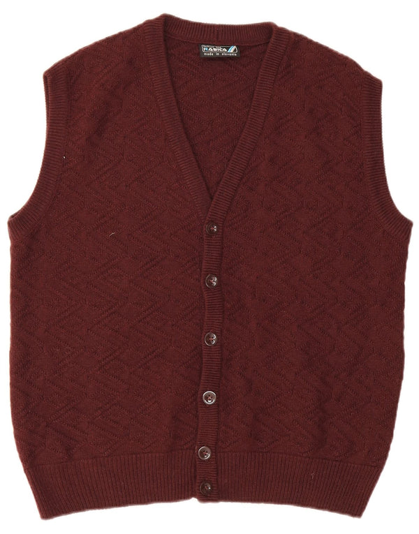 Rasica Cardigan sans manches pour homme IT 48 Chevron bordeaux moyen